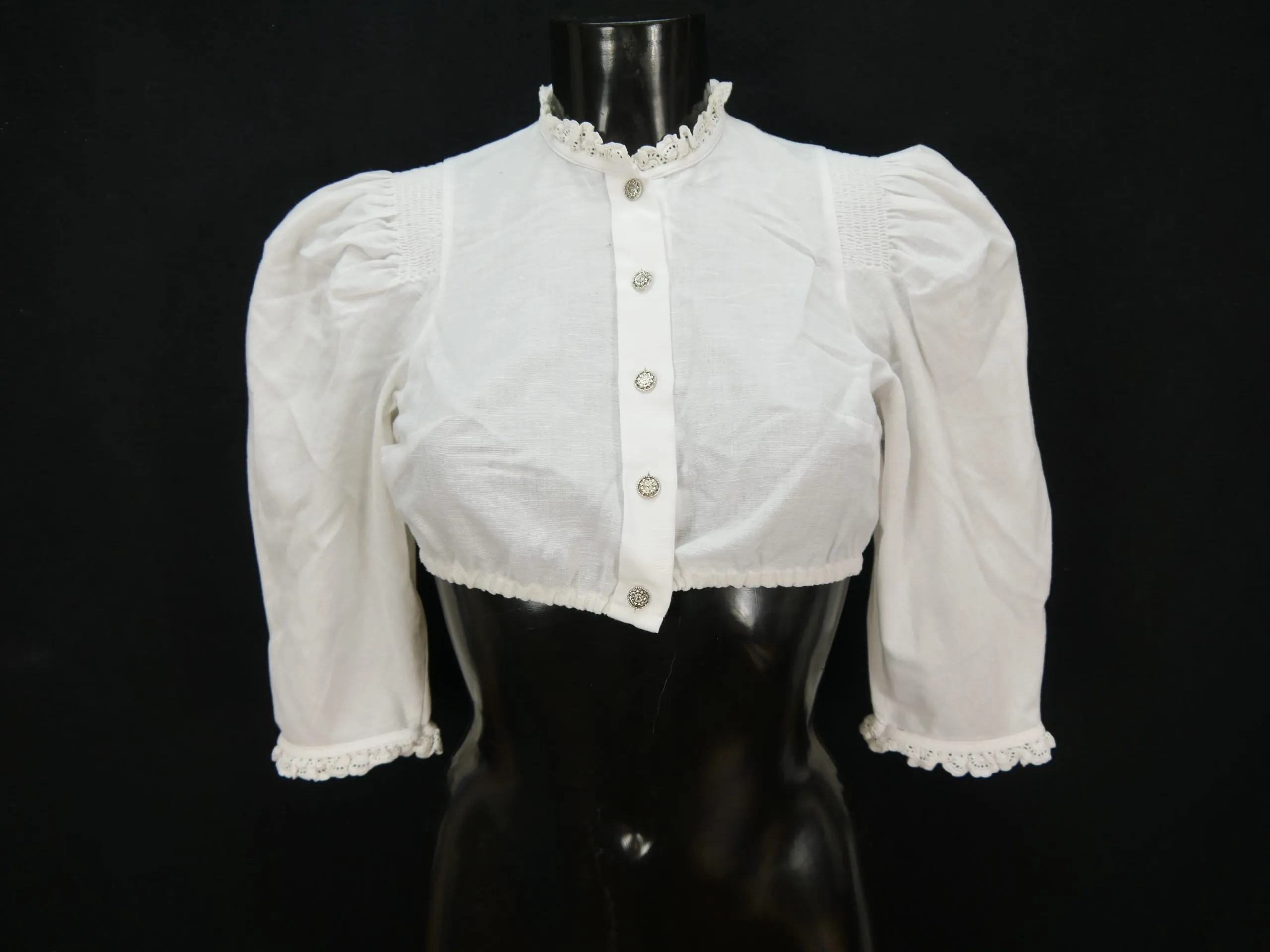 Gr.36 Dirndlbluse Bluse für Dirndl mit Spitze Straßer Trachtenbluse B8353