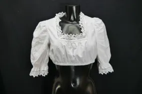 Gr.38 Dirndlbluse weiß Bluse für Dirndl Alphorn Baumwolle mit Spitze B10737