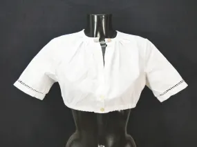 Gr.38 Dirndlbluse weiß Bluse für Dirndl Chiemseer Baumwolle mit Verschluß B10247