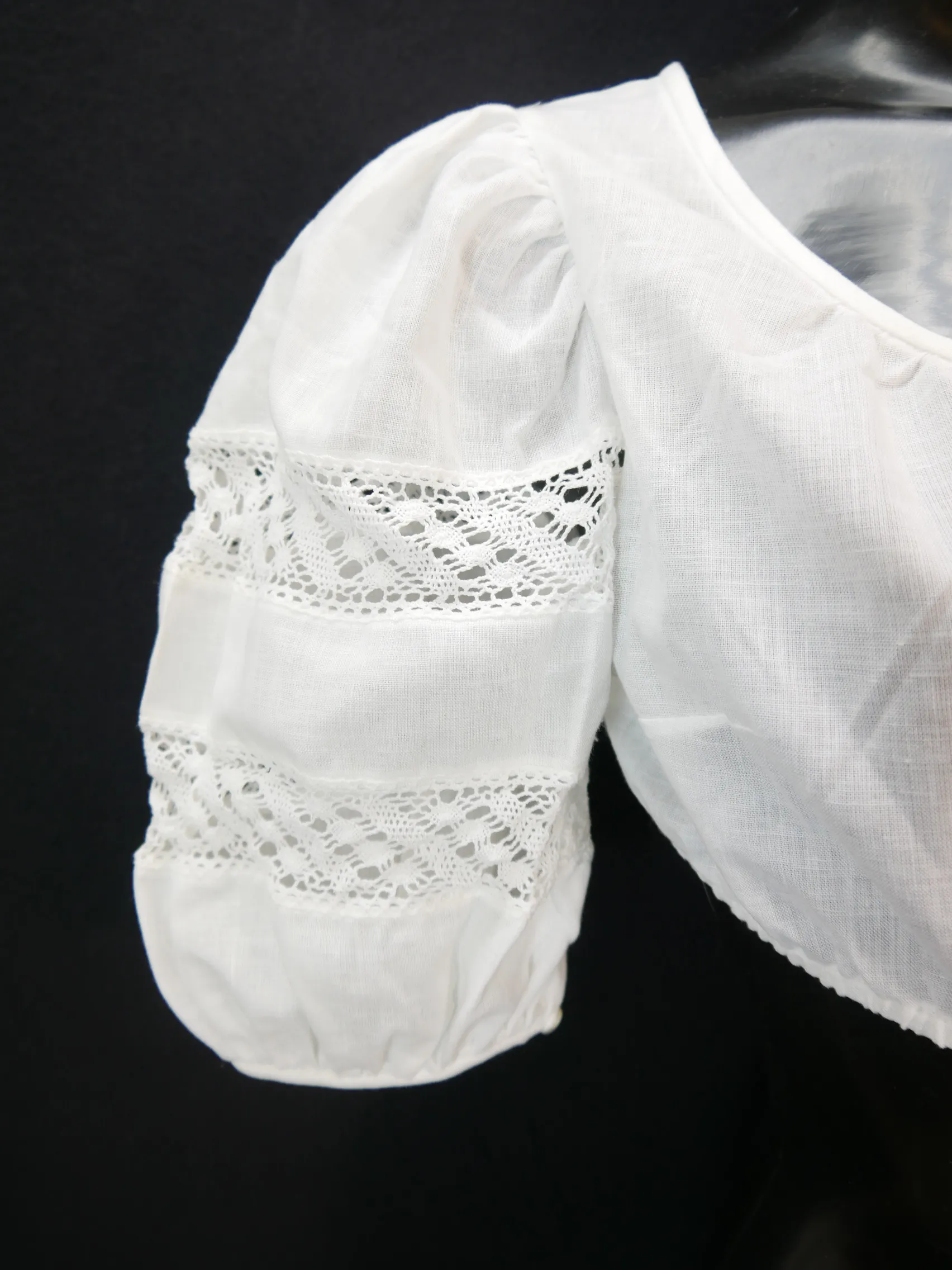 Gr.38 Dirndlbluse weiß Bluse für Dirndl Elho Baumwollmischung Spitze B9881
