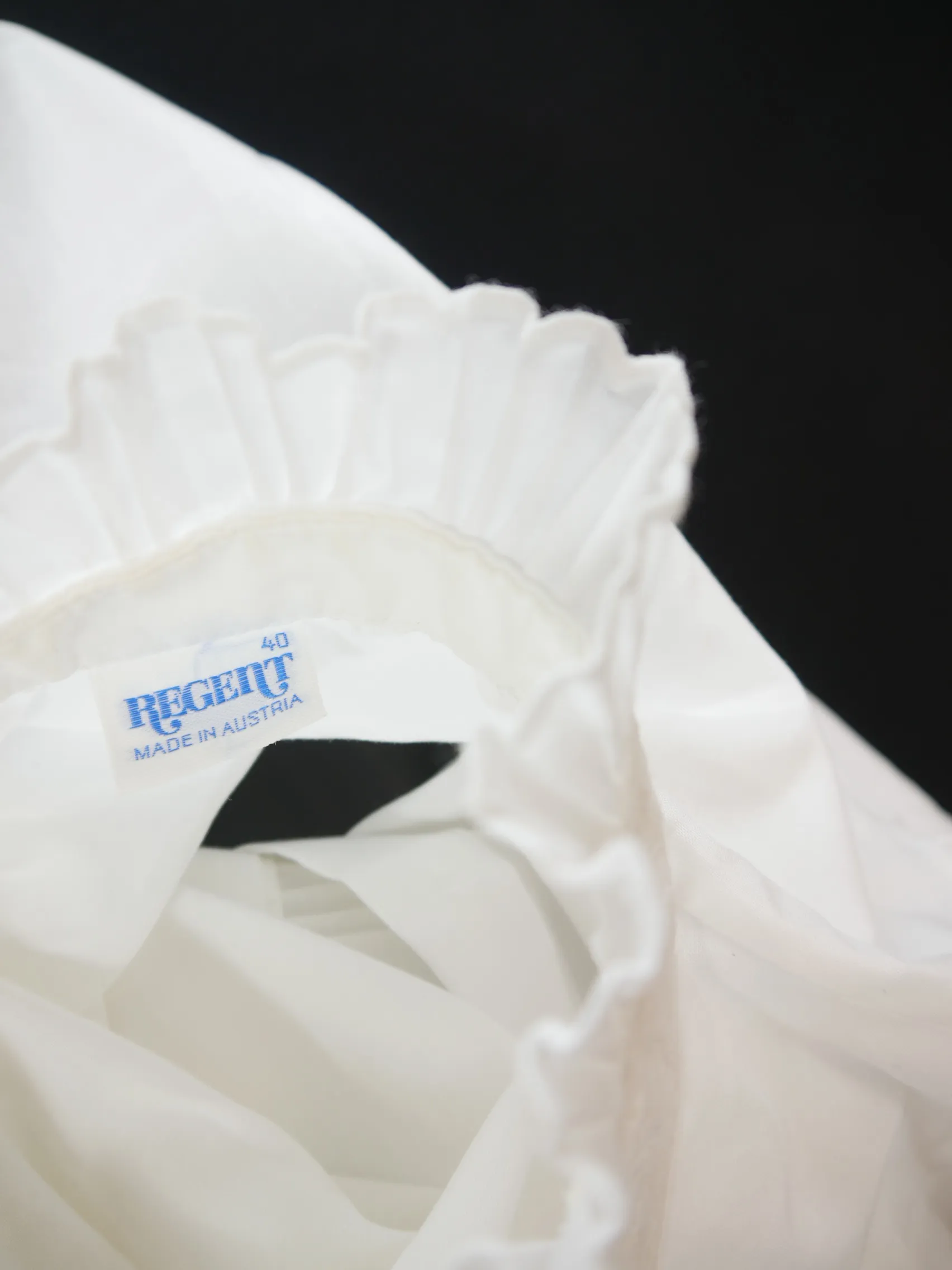 Gr.40 Trachtenbluse weiß Bluse Regent Baumwollmischung Rüschen TB8113