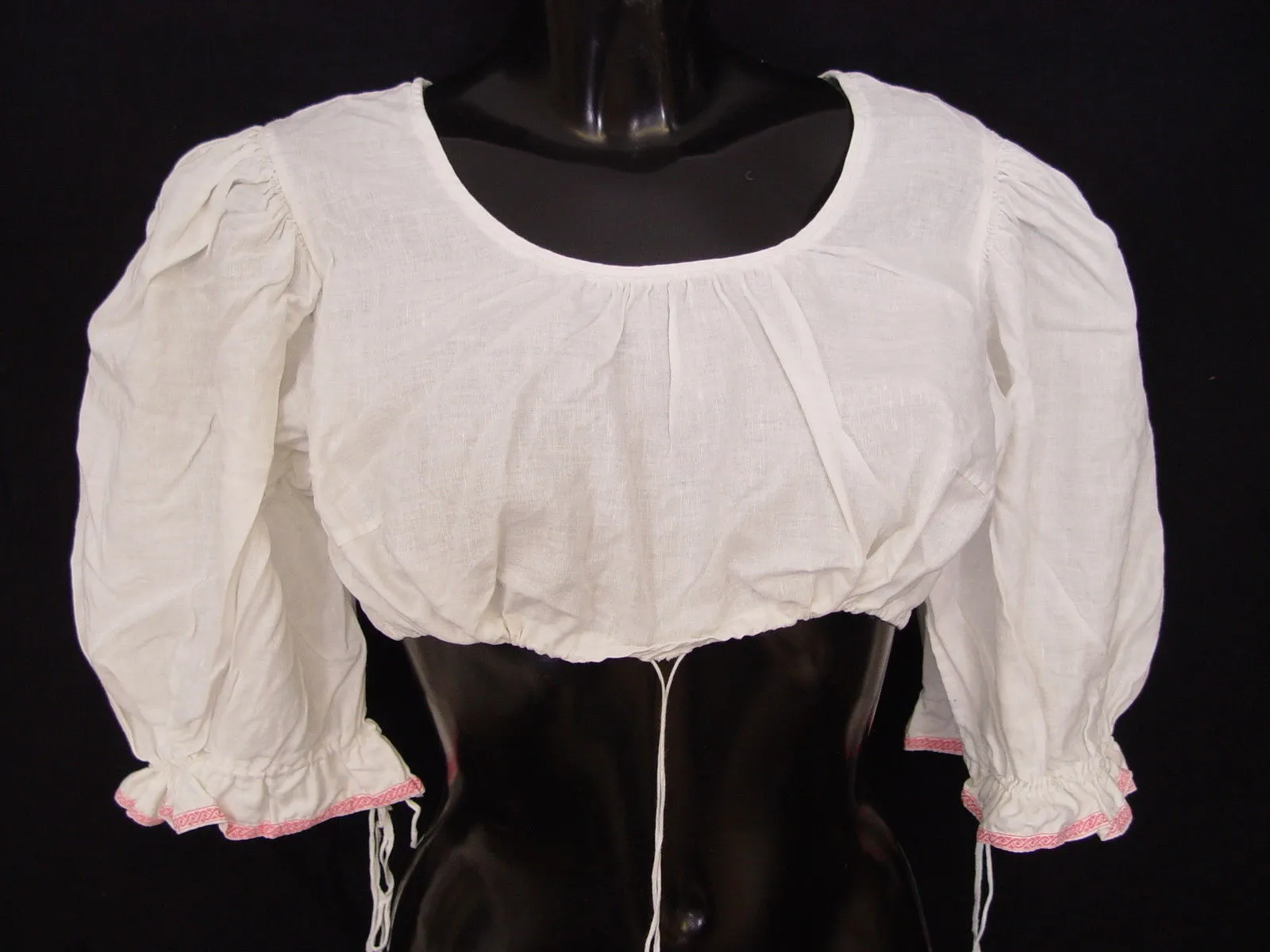 Gr.42 Dirndlbluse zuckersüß mit großen Puffärmel Bluse für Dirndl B1014