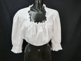 Gr.46 Dirndlbluse süße Bluse für Dirndl Hanne Modell Baumwollmischung mit Spitze B9360
