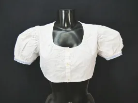 Gr.46 Dirndlbluse weiß Bluse für Dirndl Baumwolle mit Stickerei B10454