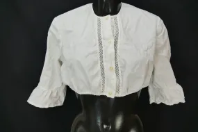 Gr.46 Dirndlbluse weiß Bluse für Dirndl Baumwollmischung mit Spitze B10642