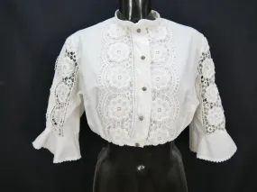 Gr.46 Dirndlbluse weiß Bluse für Dirndl Hanne Modell mit toller Spitze B9751