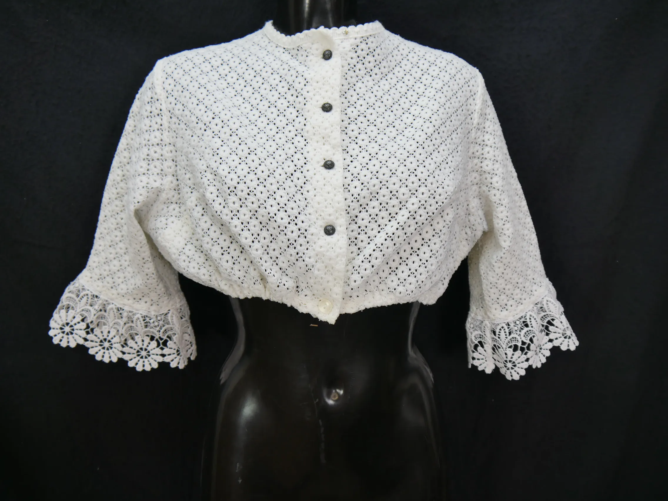 Gr.48 Dirndlbluse süße Bluse für Dirndl Hammerschmid Spitze Trachtenbluse B8777
