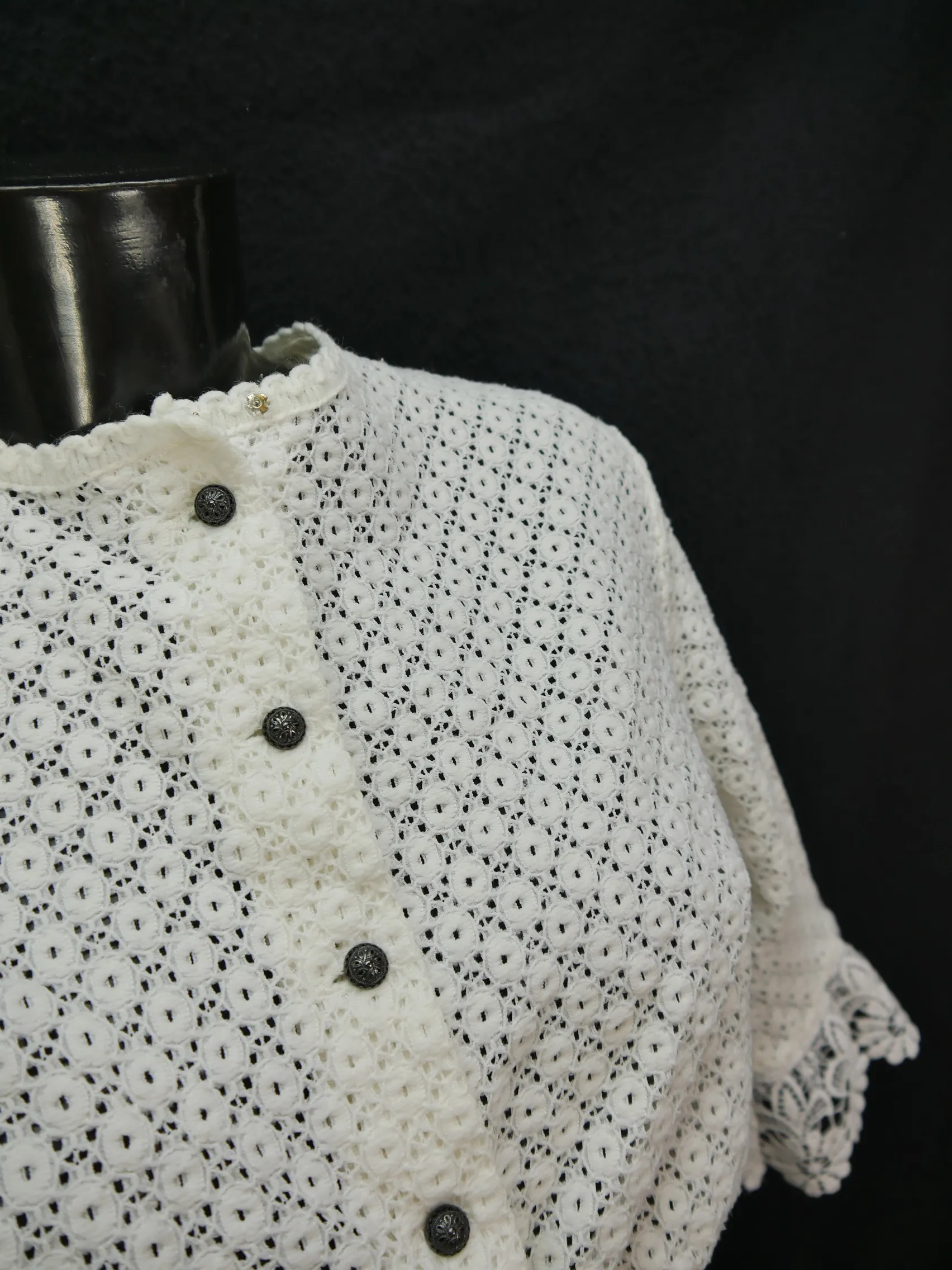 Gr.48 Dirndlbluse süße Bluse für Dirndl Hammerschmid Spitze Trachtenbluse B8777