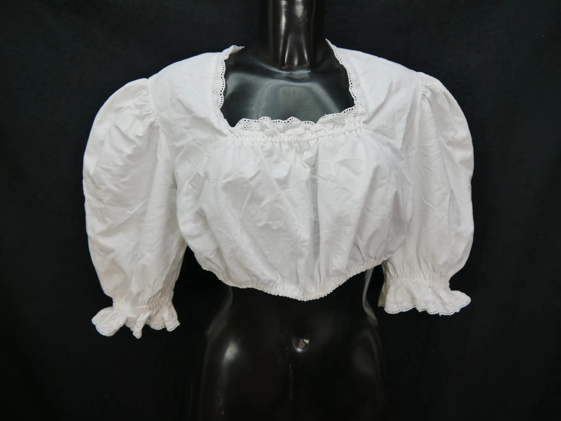Gr.50 Dirndlbluse süße Bluse für Dirndl Hammerschmid Spitze Trachtenbluse B8771
